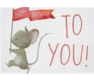 Postkarte - Maus Happy Birthday to you